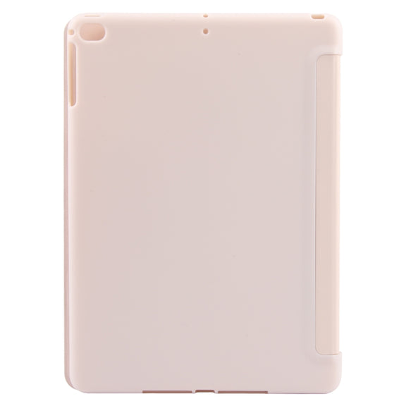 For iPad 9.7 2018 & 2017 / Air / Air2 GEBEI 3-folding Holder Shockproof Flip Leather Tablet Case(Pink)