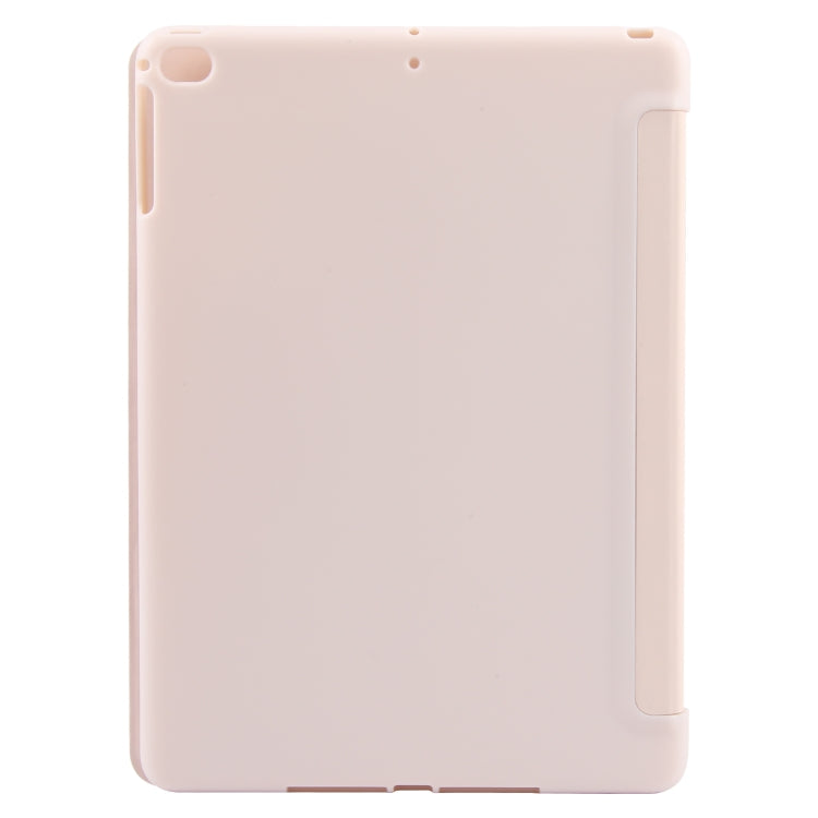 For iPad 9.7 2018 & 2017 / Air / Air2 GEBEI 3-folding Holder Shockproof Flip Leather Tablet Case(Pink)