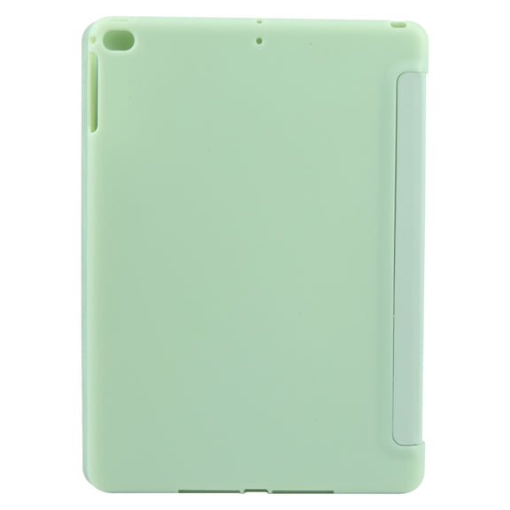 For iPad 9.7 2018 & 2017 / Air / Air2 GEBEI 3-folding Holder Shockproof Flip Leather Tablet Case(Green)