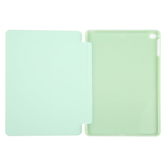 For iPad 9.7 2018 & 2017 / Air / Air2 GEBEI 3-folding Holder Shockproof Flip Leather Tablet Case(Green)