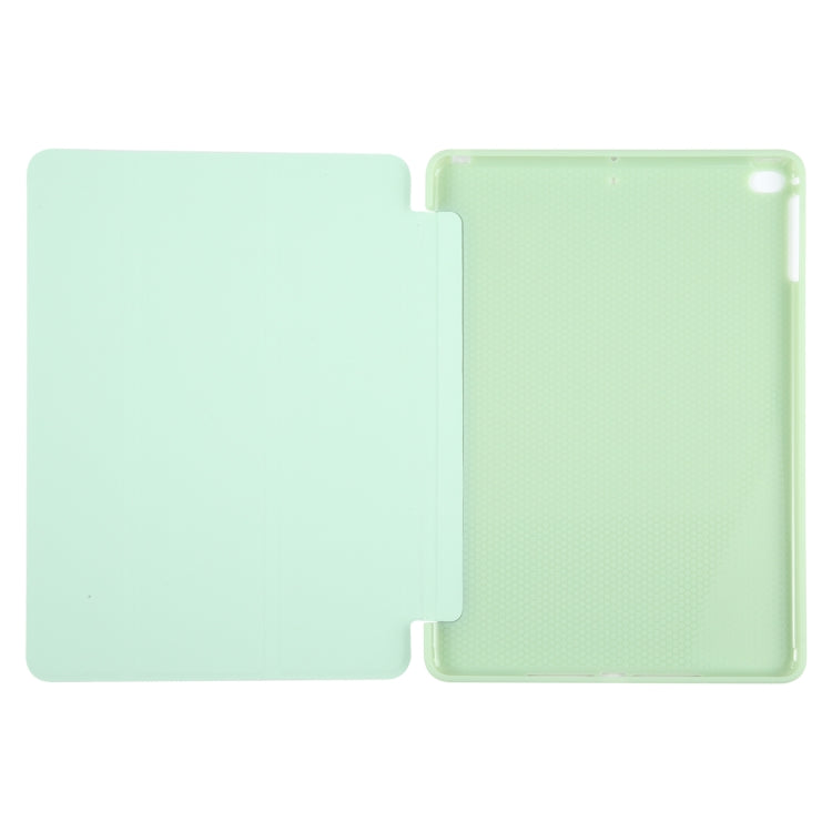 For iPad 9.7 2018 & 2017 / Air / Air2 GEBEI 3-folding Holder Shockproof Flip Leather Tablet Case(Green)