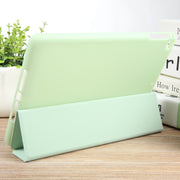 For iPad 9.7 2018 & 2017 / Air / Air2 GEBEI 3-folding Holder Shockproof Flip Leather Tablet Case(Green)