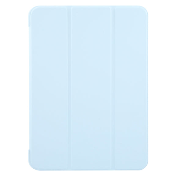 For iPad Air 11 2025 / 2024 GEBEI 3-folding Holder Shockproof Flip Leather Tablet Case(Sky Blue)