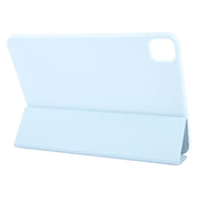 For iPad Air 11 2025 / 2024 GEBEI 3-folding Holder Shockproof Flip Leather Tablet Case(Sky Blue)
