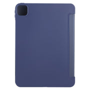 For iPad Air 11 2024 GEBEI 3-folding Holder Shockproof Flip Leather Tablet Case(Dark Blue)