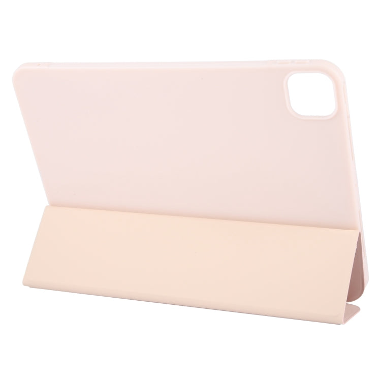 For iPad Air 11 2024 GEBEI 3-folding Holder Shockproof Flip Leather Tablet Case(Pink) - iPad Air 11 2024 Cases by GEBEI | Online Shopping South Africa | PMC TechLife | Buy Now Pay Later Mobicred