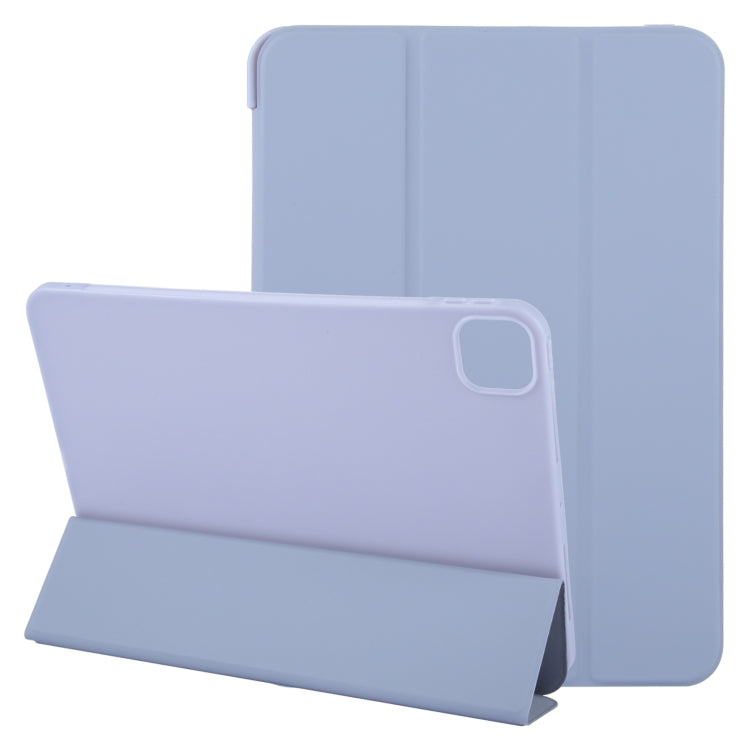 For iPad Pro 11 2024 GEBEI 3-folding Holder Shockproof Flip Leather Tablet Case(Light Purple) - iPad Pro 11 2024 Cases by GEBEI | Online Shopping South Africa | PMC TechLife | Buy Now Pay Later Mobicred