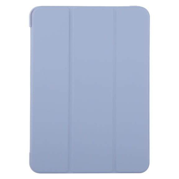 For iPad Pro 11 2024 GEBEI 3-folding Holder Shockproof Flip Leather Tablet Case(Light Purple)