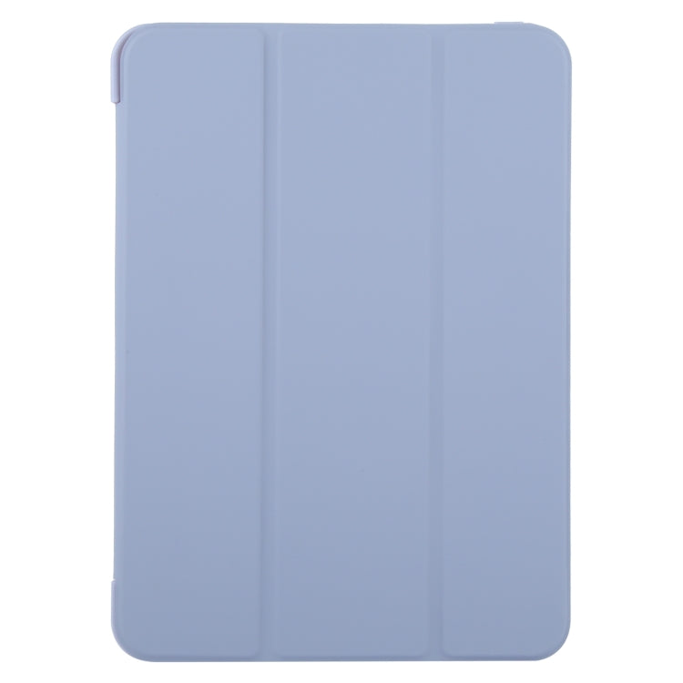 For iPad Pro 11 2024 GEBEI 3-folding Holder Shockproof Flip Leather Tablet Case(Light Purple)