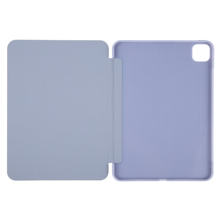 For iPad Pro 11 2024 GEBEI 3-folding Holder Shockproof Flip Leather Tablet Case(Light Purple) - iPad Pro 11 2024 Cases by GEBEI | Online Shopping South Africa | PMC TechLife | Buy Now Pay Later Mobicred