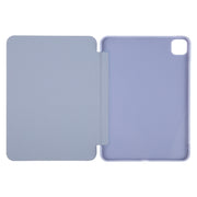 For iPad Pro 11 2024 GEBEI 3-folding Holder Shockproof Flip Leather Tablet Case(Light Purple)