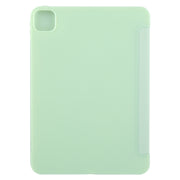 For iPad Pro 11 2024 GEBEI 3-folding Holder Shockproof Flip Leather Tablet Case(Green)