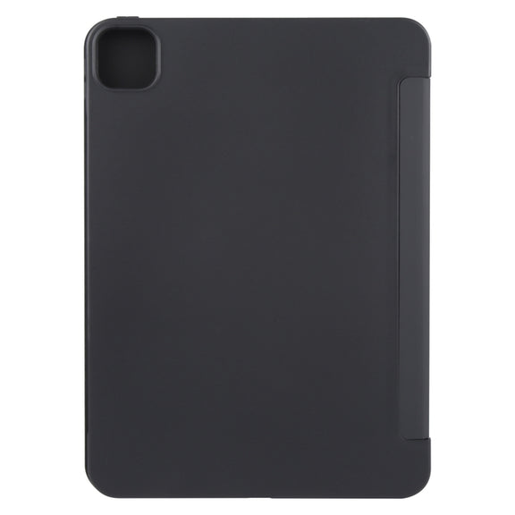 For iPad Air 13 2025 / 2024 GEBEI 3-folding Holder Shockproof Flip Leather Tablet Case(Black)