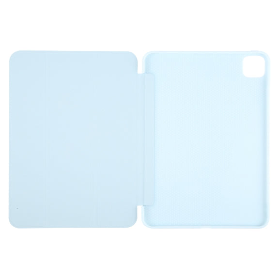 For iPad Air 13 2024 GEBEI 3-folding Holder Shockproof Flip Leather Tablet Case(Sky Blue)