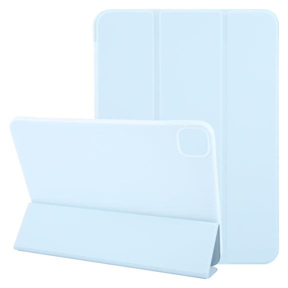 For iPad Air 13 2024 GEBEI 3-folding Holder Shockproof Flip Leather Tablet Case(Sky Blue)