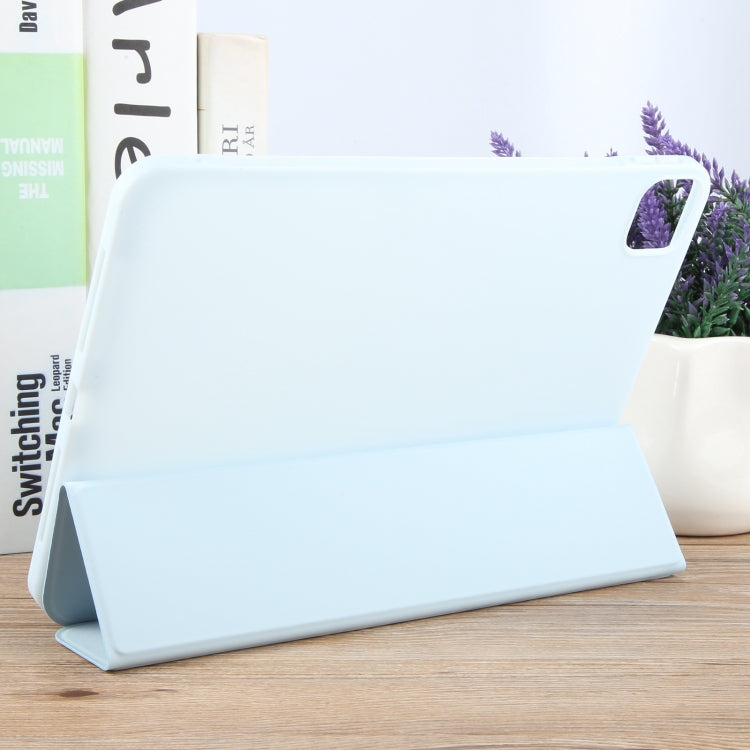 For iPad Air 13 2024 GEBEI 3-folding Holder Shockproof Flip Leather Tablet Case(Sky Blue)