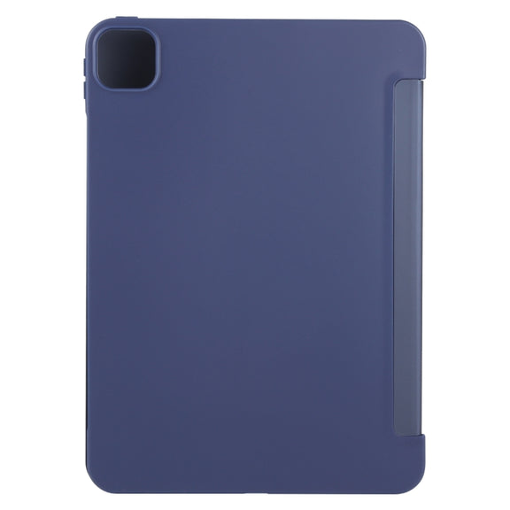 For iPad Air 13 2025 / 2024 GEBEI 3-folding Holder Shockproof Flip Leather Tablet Case(Dark Blue)