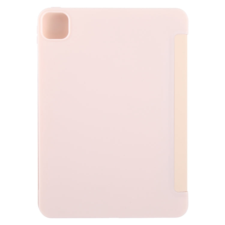 For iPad Air 13 2024 GEBEI 3-folding Holder Shockproof Flip Leather Tablet Case(Pink) - iPad Air 13 2024 Cases by GEBEI | Online Shopping South Africa | PMC TechLife | Buy Now Pay Later Mobicred