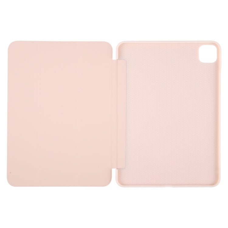 For iPad Air 13 2024 GEBEI 3-folding Holder Shockproof Flip Leather Tablet Case(Pink) - iPad Air 13 2024 Cases by GEBEI | Online Shopping South Africa | PMC TechLife | Buy Now Pay Later Mobicred