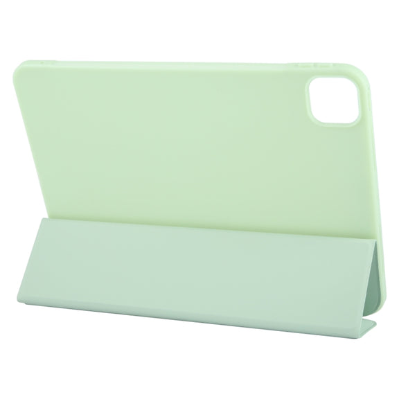 For iPad Air 13 2025 / 2024 GEBEI 3-folding Holder Shockproof Flip Leather Tablet Case(Green)