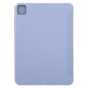 For iPad Pro 13 2024 GEBEI 3-folding Holder Shockproof Flip Leather Tablet Case(Light Purple)