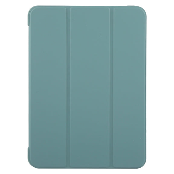 For iPad Pro 13 2024 GEBEI 3-folding Holder Shockproof Flip Leather Tablet Case(Dark Green)