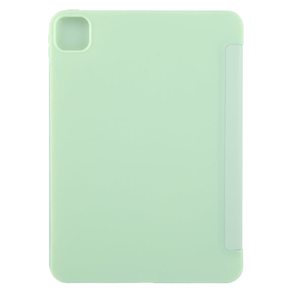 For iPad Pro 13 2024 GEBEI 3-folding Holder Shockproof Flip Leather Tablet Case(Green)