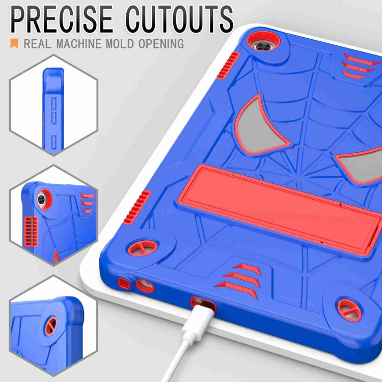 For Lenovo Tab M10 3rd Gen Spider Texture Silicone Hybrid PC Tablet Case with Shoulder Strap(Blue + Red) - Lenovo by PMC TechLife | Online Shopping South Africa | PMC TechLife | Buy Now Pay Later Mobicred