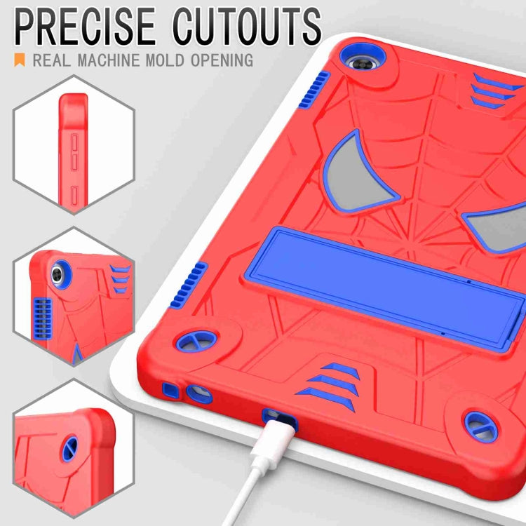 For Lenovo Tab M10 3rd Gen Spider Texture Silicone Hybrid PC Tablet Case with Shoulder Strap(Red + Blue) - Lenovo by PMC TechLife | Online Shopping South Africa | PMC TechLife | Buy Now Pay Later Mobicred