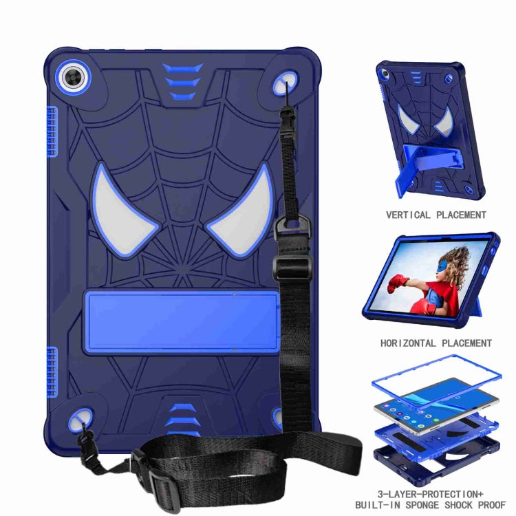 For Lenovo Tab M10 3rd Gen Spider Texture Silicone Hybrid PC Tablet Case with Shoulder Strap(Navy Blue + Blue) - Lenovo by PMC TechLife | Online Shopping South Africa | PMC TechLife | Buy Now Pay Later Mobicred