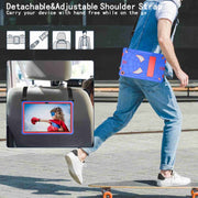 For Lenovo Tab M10 Plus 10.6 3rd Gen 2022 Spider Texture Silicone Hybrid PC Tablet Case with Shoulder Strap(Blue + Red)