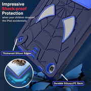 For Lenovo Tab M10 Plus 10.6 3rd Gen 2022 Spider Texture Silicone Hybrid PC Tablet Case with Shoulder Strap(Navy Blue + Blue)