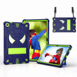 For Lenovo Tab M10 Plus 10.6 3rd Gen 2022 Spider Texture Silicone Hybrid PC Tablet Case with Shoulder Strap(Navy Blue + Yellow Green) - Lenovo by PMC TechLife | Online Shopping South Africa | PMC TechLife | Buy Now Pay Later Mobicred