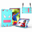 For Lenovo Tab M10 Plus 10.6 3rd Gen 2022 Spider Texture Silicone Hybrid PC Tablet Case with Shoulder Strap(Mint Green + Rose Red) - Lenovo by PMC TechLife | Online Shopping South Africa | PMC TechLife | Buy Now Pay Later Mobicred