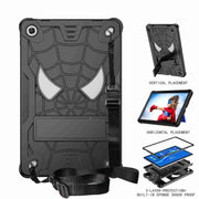 For Lenovo Tab M10 Plus 10.6 3rd Gen 2022 Spider Texture Silicone Hybrid PC Tablet Case with Shoulder Strap(Black)