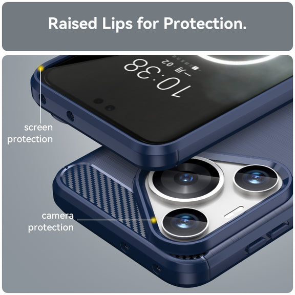 For Huawei Pura 70 Pro / Pura 70 Pro+ Brushed Texture Carbon Fiber TPU Phone Case(Blue)