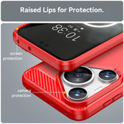 For Huawei Pura 70 Pro / Pura 70 Pro+ Brushed Texture Carbon Fiber TPU Phone Case(Red)