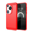 For Huawei Pura 70 Ultra Brushed Texture Carbon Fiber TPU Phone Case(Red) - free shipping - PMC Jewellery - Order now!