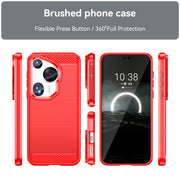 For Huawei Pura 70 Ultra Brushed Texture Carbon Fiber TPU Phone Case(Red)