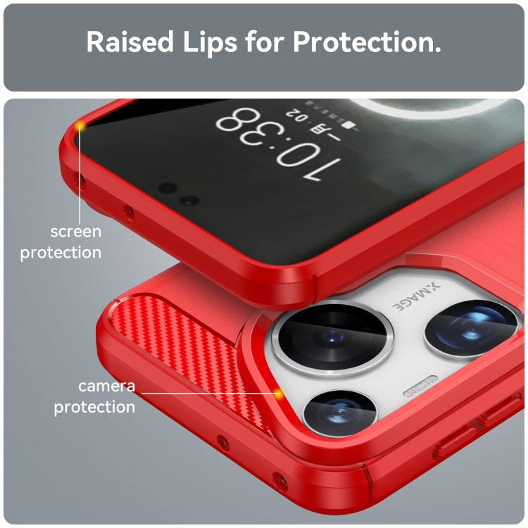 For Huawei Pura 70 Ultra Brushed Texture Carbon Fiber TPU Phone Case(Red)