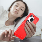 For Huawei Pura 70 Ultra Brushed Texture Carbon Fiber TPU Phone Case(Red)