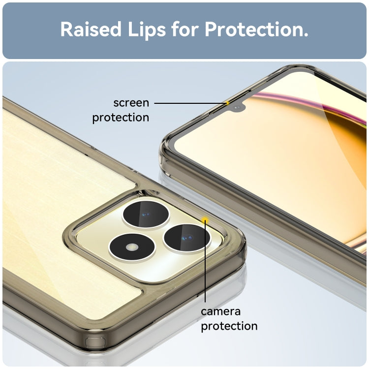 For Realme C51 Colorful Series Acrylic Hybrid TPU Phone Case(Transparent Grey) - Realme Cases by PMC TechLife | Online Shopping South Africa | PMC TechLife
