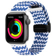 Magnetic Fold Clasp Woven Watch Band For Apple Watch Ultra 2 49mm(Blue White) - Watch Bands by PMC TechLife | Online Shopping South Africa | PMC TechLife | Buy Now Pay Later Mobicred