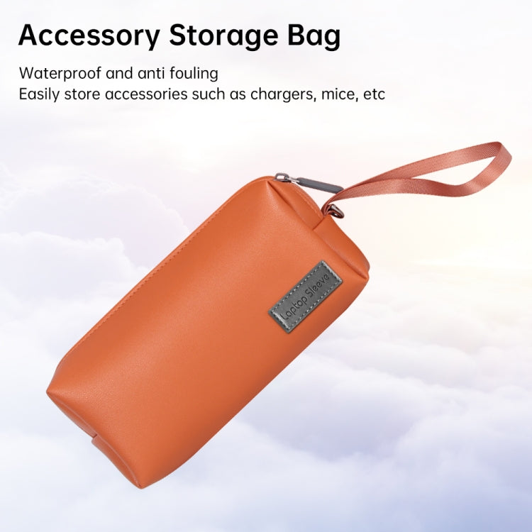Waterproof PU Leather Laptop Accessory Bag(Grey) - Other by PMC TechLife | Online Shopping South Africa | PMC TechLife | Buy Now Pay Later Mobicred
