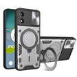 For Motorola Moto E13 CD Texture Sliding Camshield Magnetic Holder Phone Case(Silver) - free shipping - PMC TechLife - Order now!