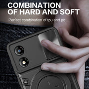 For Motorola Moto E13 CD Texture Sliding Camshield Magnetic Holder Phone Case(Silver)