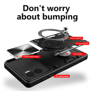 For Motorola Moto E22 / E22i CD Texture Sliding Camshield Magnetic Holder Phone Case(Red)