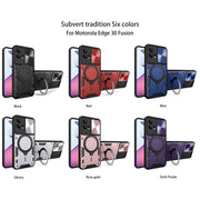 For Motorola Edge 30 Fusion CD Texture Sliding Camshield Magnetic Holder Phone Case(Blue)