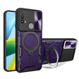 For Motorola Moto E20 / E30 / E40 CD Texture Sliding Camshield Magnetic Holder Phone Case(Purple) - free shipping - PMC TechLife - Order now!