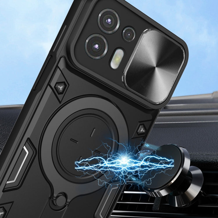 For Motorola Edge 20 Lite CD Texture Sliding Camshield Magnetic Holder Phone Case(Black) - free shipping - PMC TechLife - Order now!